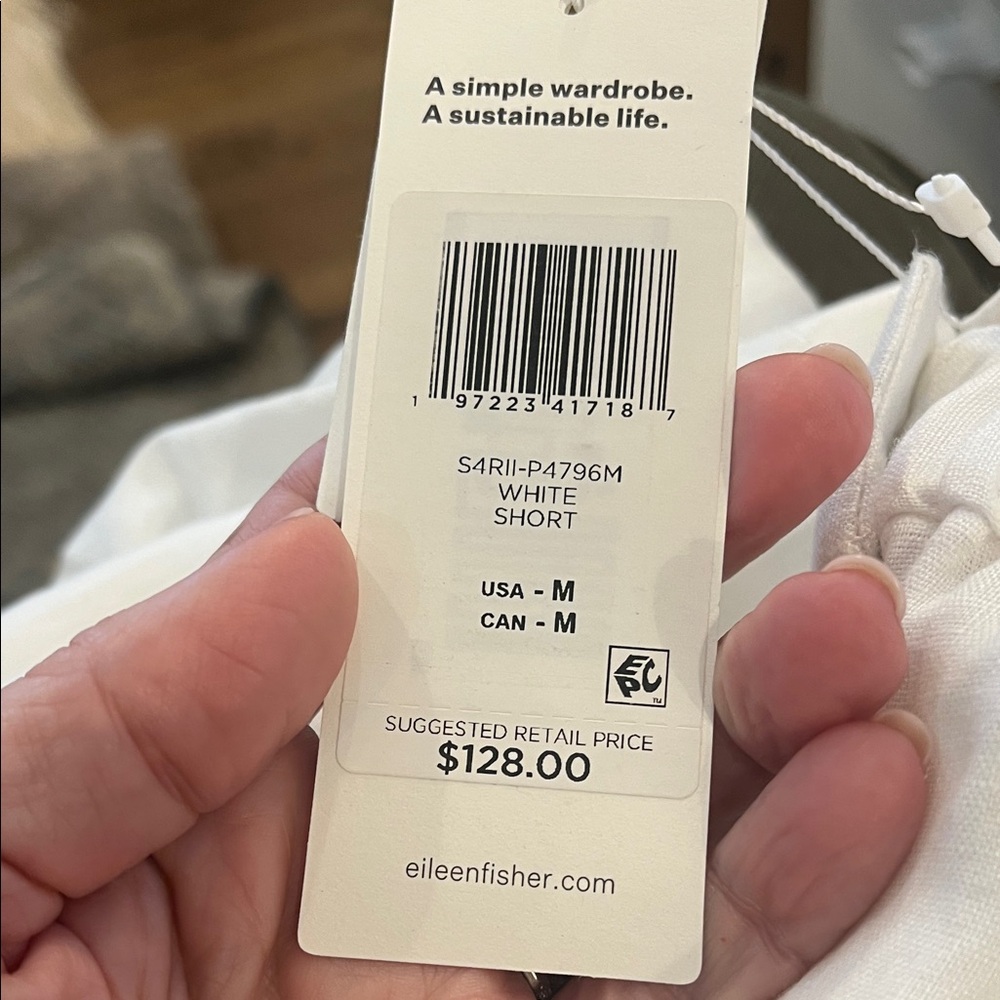 Eileen Fisher White Linen Shorts- NWT Medium
